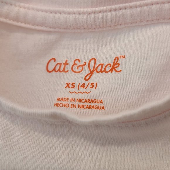 NEW Cat and Jack long sleeved pink tshirt size XS(4-5) - Picture 2 of 4